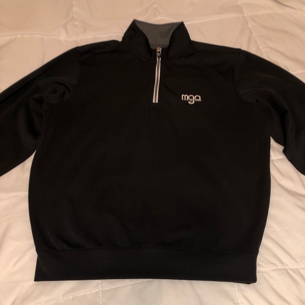 Black pull over golf jacket, high quality Fairway & Greene stretch and comfort